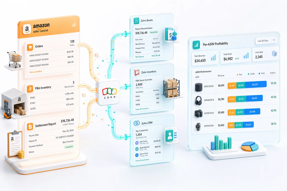 Amazon Zoho Integration: Automate Payout Reconciliation, FBA Inventory, and Profitability Tracking