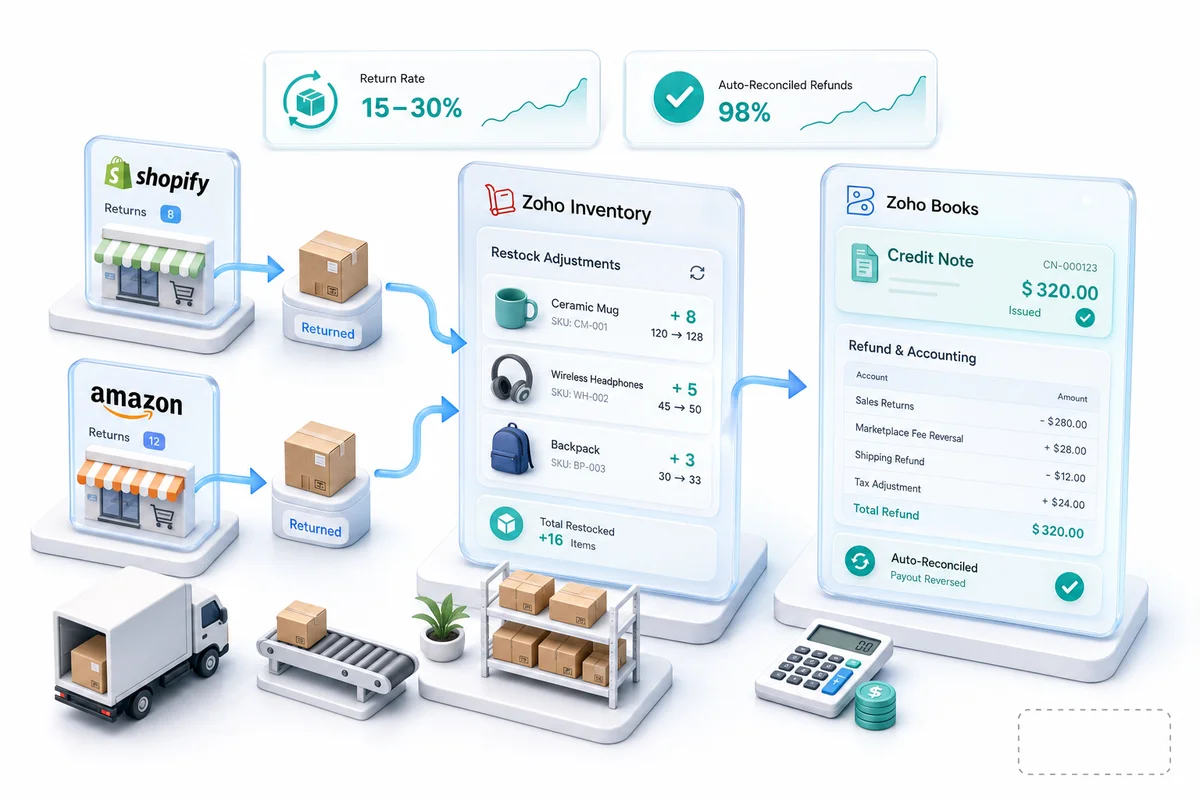 eCommerce Returns Management with Zoho: Inventory Adjustments and Refund Accounting