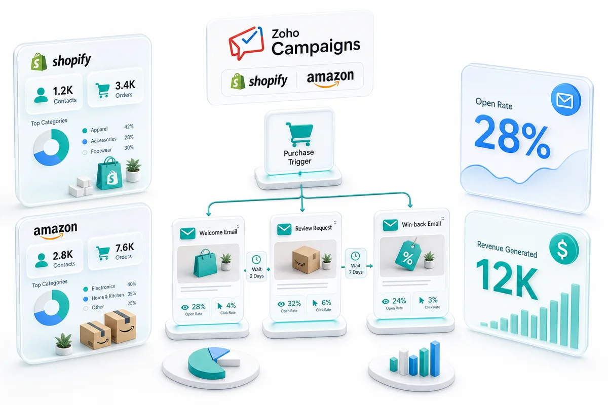 Zoho Campaigns for eCommerce: Automated Email Marketing for Shopify and Amazon Sellers