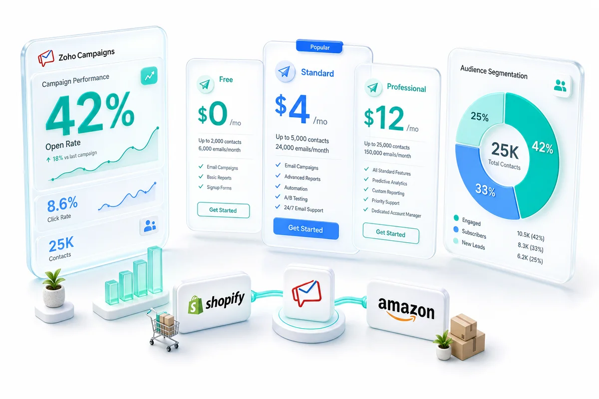 Zoho Campaigns: Pricing, Features, and Review for Online Sellers (2026)