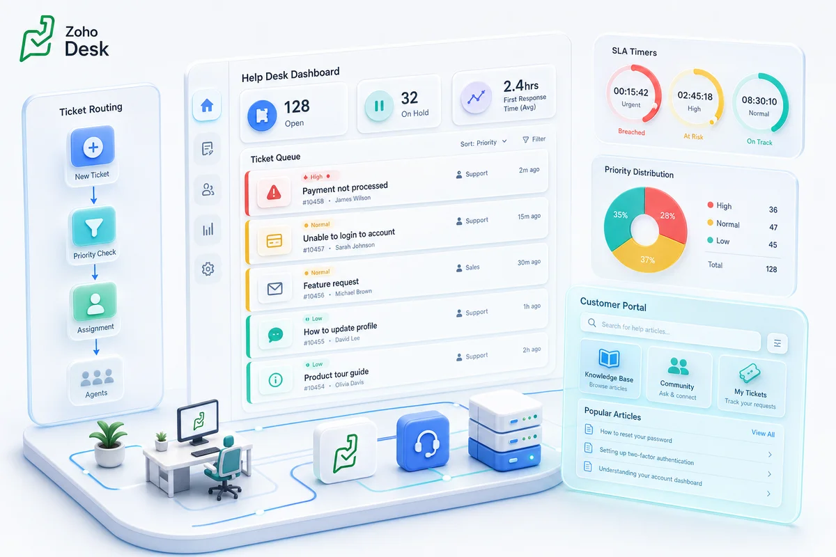 Zoho Desk Setup Guide: Ticketing, SLAs, and Customer Portal Configuration